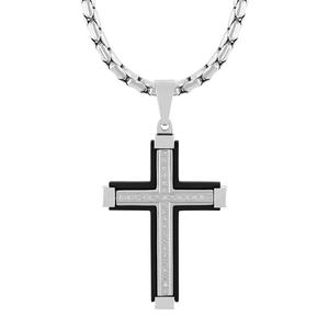 Mens Gentlemen's Classics(tm) Two-Tone Cross Pendant Necklace