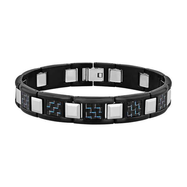Mens Gentlemen's Classics(tm) Blue & Black Link Bracelet