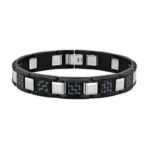 Mens Gentlemen's Classics(tm) Blue & Black Link Bracelet