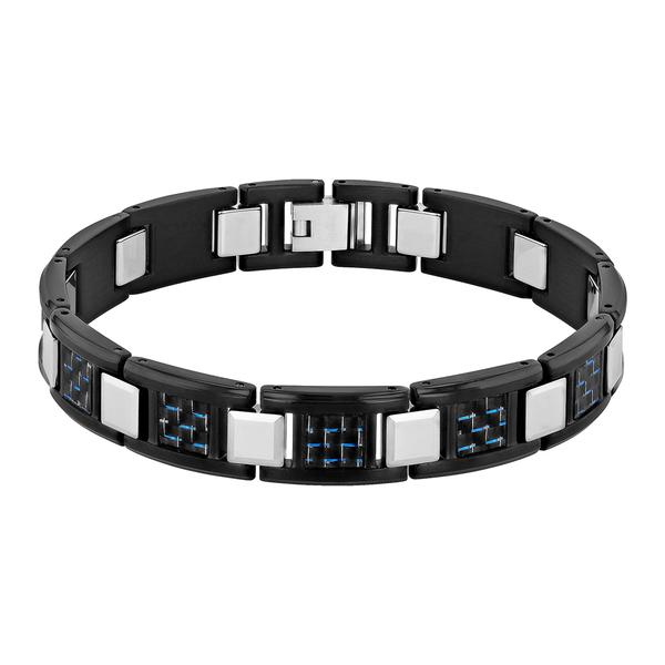 Mens Gentlemen's Classics(tm) Blue & Black Link Bracelet alternate view