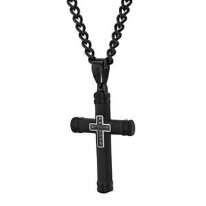 Mens Gentlemen's Classics(tm) 1/20ctw. Black Diamond Cross Pendant alternate view