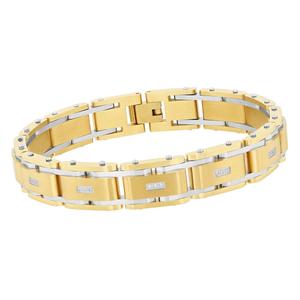 Mens Gentlemen's Classics(tm) Diamond & Gold-Tone Link Bracelet alternate view