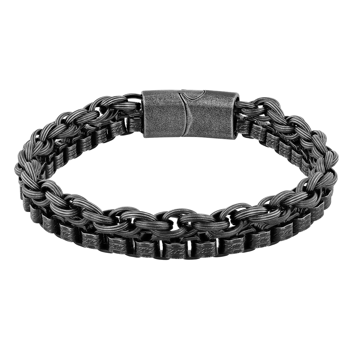 Mens Gentlemen's Classics(tm) Stainless Steel Double Link Bracelet