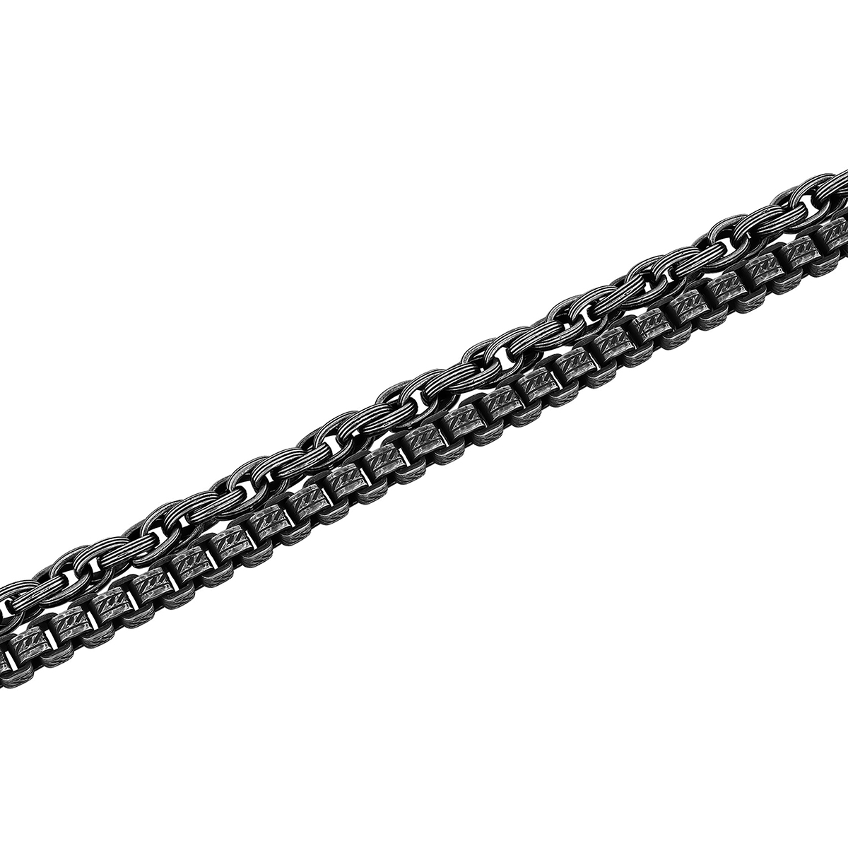 Mens Gentlemen's Classics(tm) Stainless Steel Double Link Bracelet