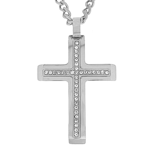 Mens Gentlemen's Classics(tm) Crystal Accent Cross Pendant Necklace