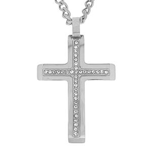 Mens Gentlemen's Classics(tm) Crystal Accent Cross Pendant Necklace