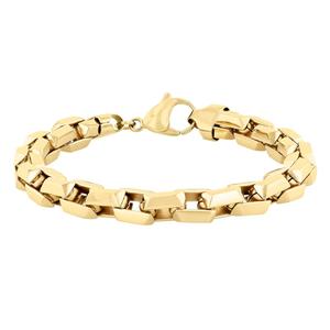Mens Gentlemen's Classics(tm) Gold Beveled Link Bracelet