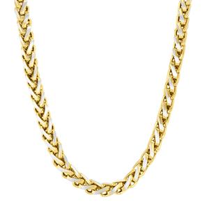 Mens Gentlemen's Classics(tm) Yellow Ion-Plated Wheat Chain Necklace