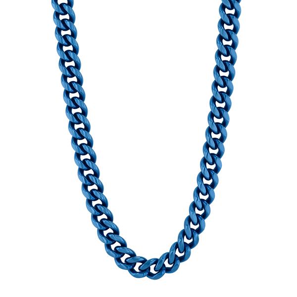 Mens Gentlemens Classics(tm) Blue Ion Plated Curb Chain Necklace