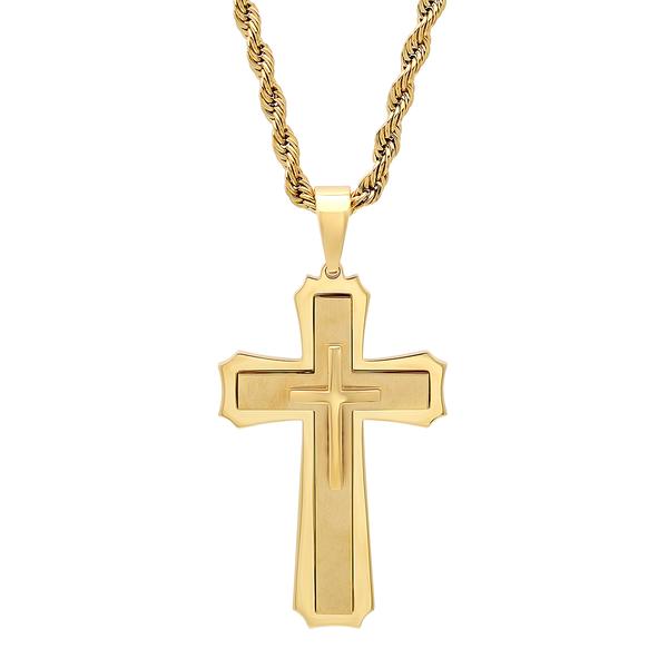 Mens Gentlemen's Classics(tm) Stacked Cross Pendant Necklace