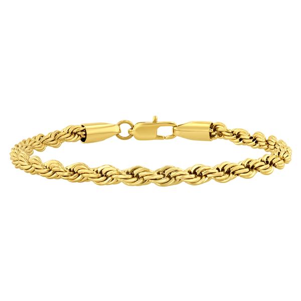 Mens Gentlemens Classics(tm) Gold-Tone Stainless Steel Rope Bracelet
