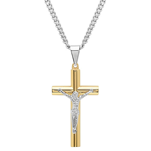 Mens Gentlemen's Classics(tm) Stainless Steel Crucifix Necklace