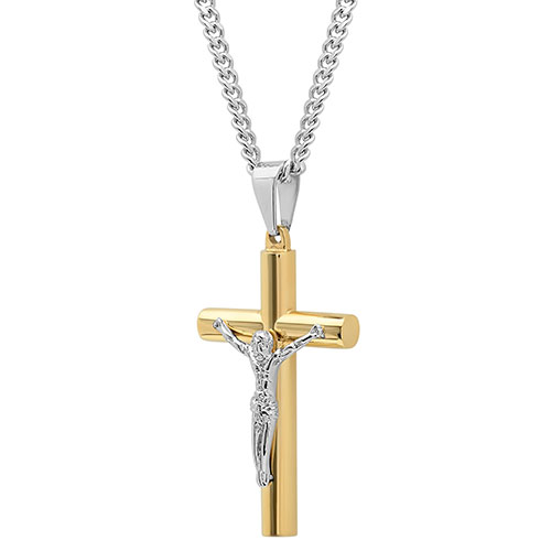 Mens Gentlemen's Classics(tm) Stainless Steel Crucifix Necklace