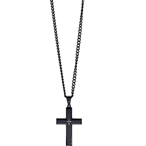 Mens Gentlemen's Classics(tm) Diamond 1/20ctw. Cross Necklace