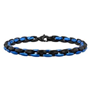 Mens Gentlemen's Classics(tm) Blue & Black Link Bracelet