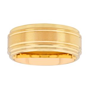 Mens Gentlemens Classics(tm) Gold-Tone Tungsten 2 Stripe Ring