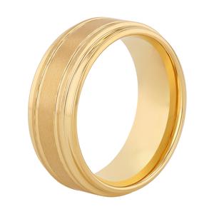 Mens Gentlemens Classics(tm) Gold-Tone Tungsten 2 Stripe Ring alternate view