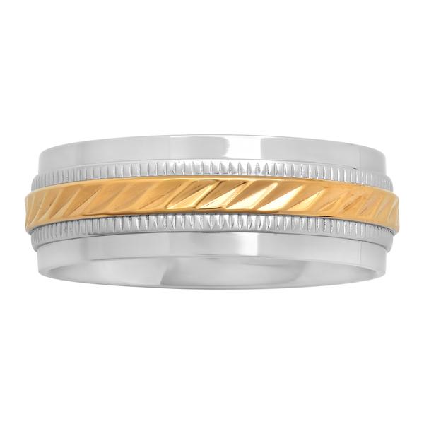 Mens Endless Affection(tm) Gold/Silver-Tone Stainless Steel Ring