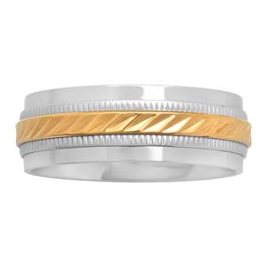 Mens Endless Affection(tm) Gold/Silver-Tone Stainless Steel Ring