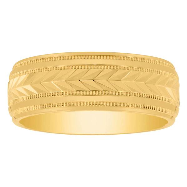 Mens Endless Affection(tm) Arrow Detail Milgrain 8mm Wedding Band