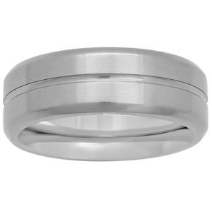 Mens Endless Affection(tm) Polished Titanium Wedding Band