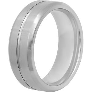 Mens Endless Affection(tm) Polished Titanium Wedding Band alternate view