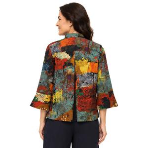 Petite Ali Miles 3/4 Flounce Sleeve Abstract Blouse alternate view