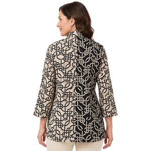 Womens Ali Miles 3/4 Sleeve Split Geometric Blouse alternate view