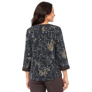 Petite Ali Miles 3/4 Sleeve V-Neck Dog Silhouette Tee alternate view