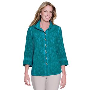 Womens Ali Miles 3/4 Sleeve Faded Floral Blouse alternate view