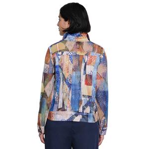 Petite Ali Miles Long Sleeve Abstract Button Front Mesh Blouse alternate view