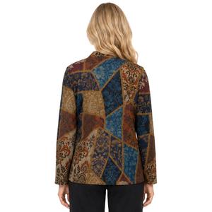 Petite Ali Miles Long Sleeve V-Neck Patchwork Floral Blouse alternate view