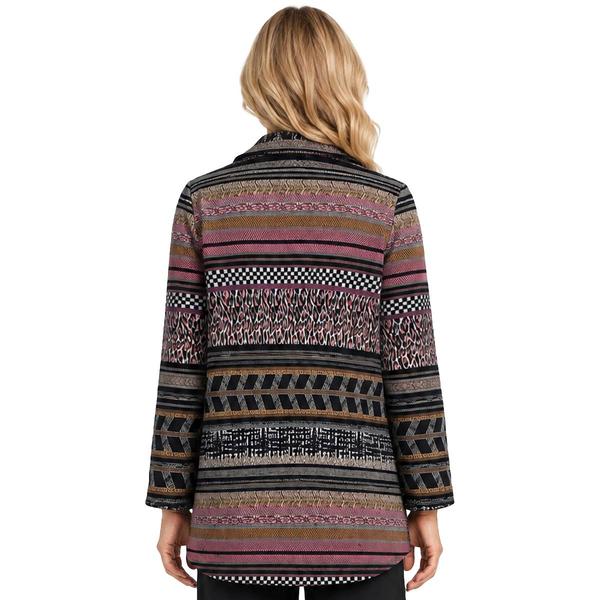 Womens Ali Miles Long Sleeve Abstract Open Ruffle Cardigan alternate view
