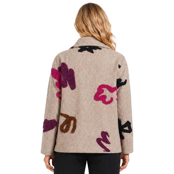 Womens Ali Miles Textured Abstract Button Front Jacket alternate view