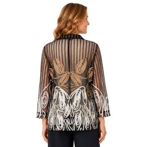 Womens Ali Miles 3/4 Sleeve Soutache Button Front Blouse alternate view