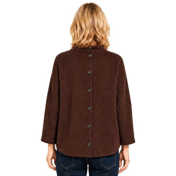 Plus Size Ali Miles 3/4 Sleeve Mock Neck Brushed Solid Sweater alternate view