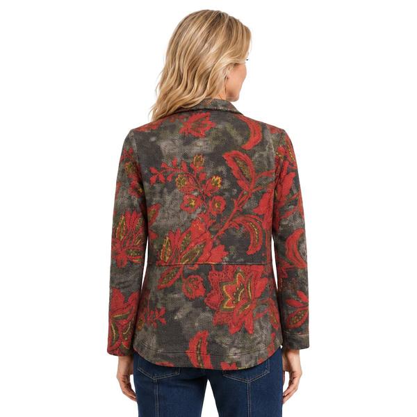 Womens Ali Miles Wire Collar Paisley Floral Structured Jacket alternate view