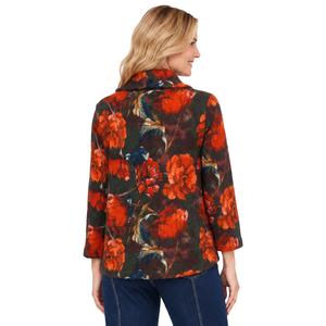 Womens Ali Miles 3/4 Sleeve Cowl Neck Lily Floral Blouse alternate view