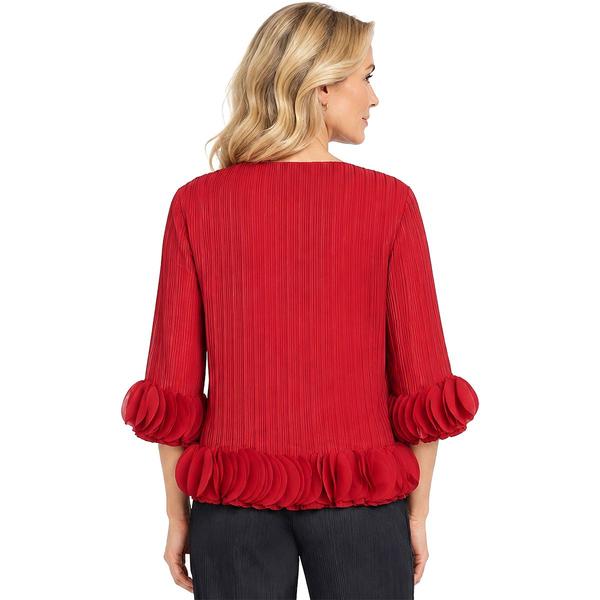 Petite Ali Miles 3/4 Sleeve Ruffle Cuff and Hem Blouse alternate view