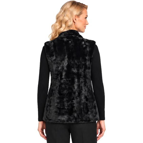 Plus Size Ali Miles Shawl Collar Faux Fur Reversible Vest alternate view