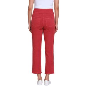 Womens Multiples Elastic Waist 5 Pocket Fringe Ankle Pants alternate view