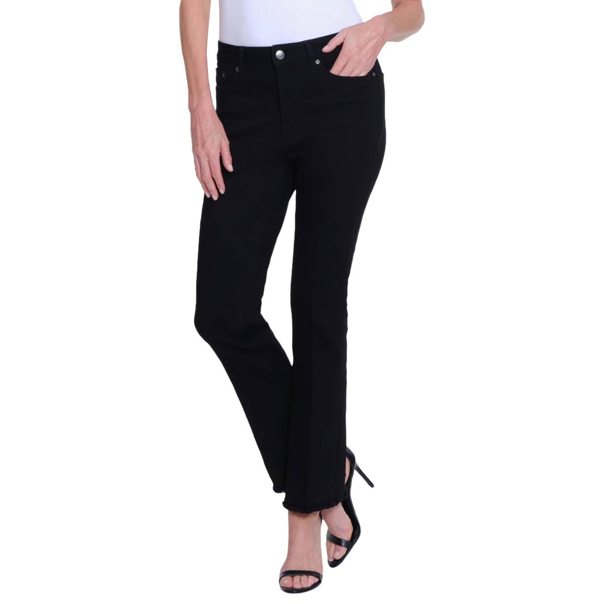 Womens Multiples Five-Pocket Bootcut Released Hem Jeans