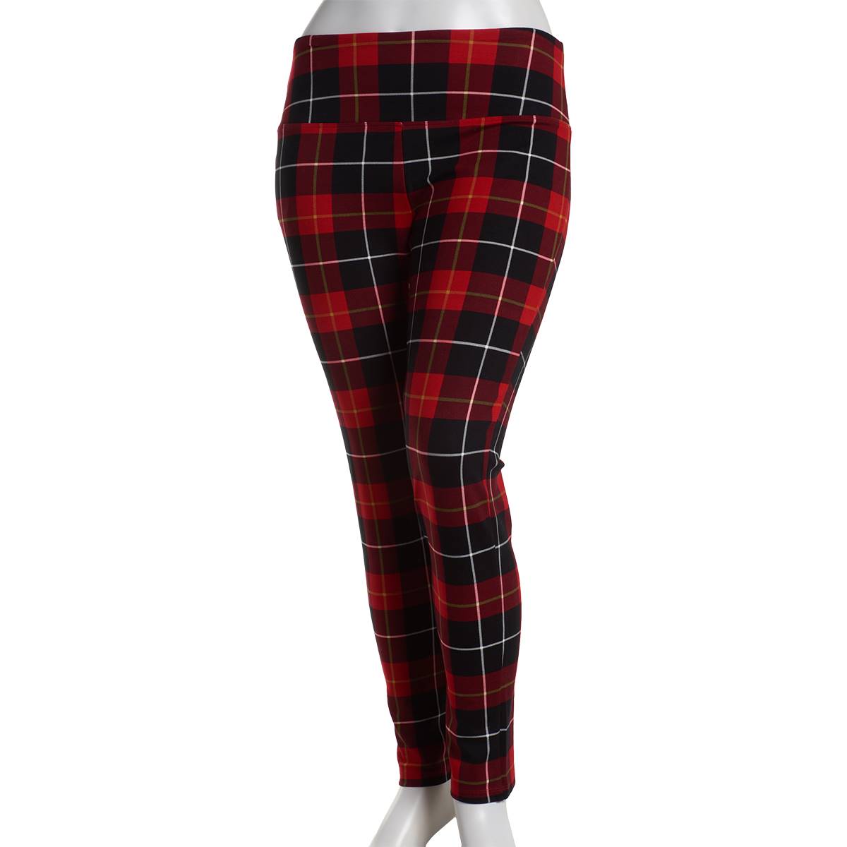 Womens Multiples Wide Waistband Holiday Plaid Pants