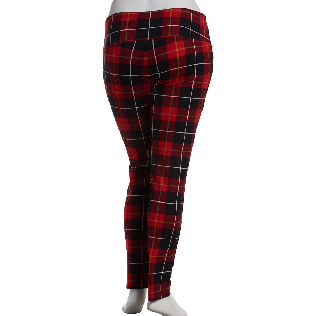 Womens Multiples Wide Waistband Holiday Plaid Pants