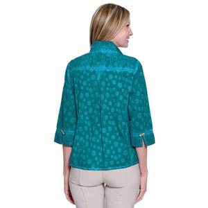 Plus Size Ali Miles 3/4 Sleeve Faded Floral Blouse alternate view