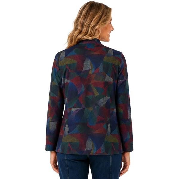 Plus Size Ali Miles Long Sleeve V-Neck Geometric Blouse alternate view