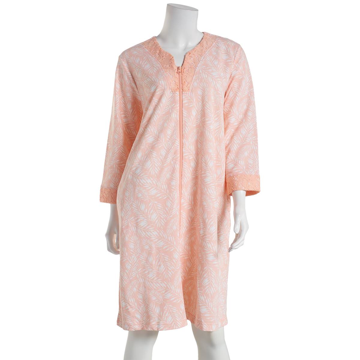 Womens Peace Love & Dreams Leaf Elbow Sleeve 39 Zip Robe