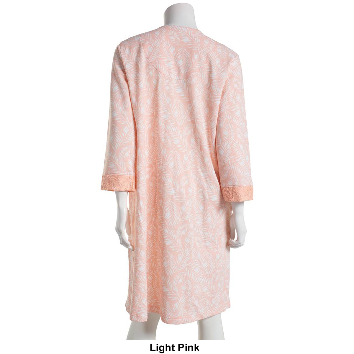 Womens Peace Love & Dreams Leaf Elbow Sleeve 39 Zip Robe