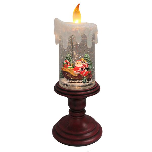 Santa in Sleigh Battery Operated Christmas Candle