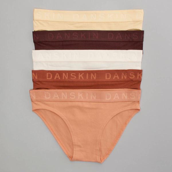 Womens Danskin 5pk Rib Bikini Panties w/ Jacquard DS3079-5PKR
